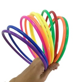 OBTANIM 12 Pcs Plastic Ring Toss Game for Kids and Outdoor Toss Rings for Speed and Agility Practice Games, Random Colors (3.1 Inch)