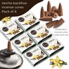 Vanilla Backflow Incense - 60 Cones, Six Packs of 10,
