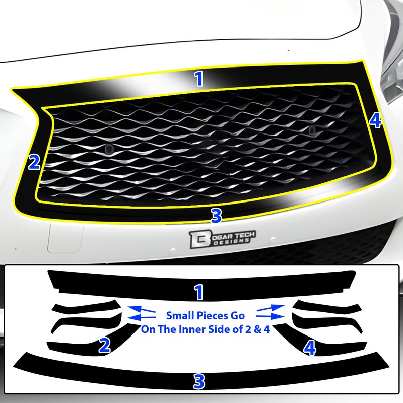 BOGAR TECH DESIGNS Outer Front Chrome Delete Overlay Compatible with