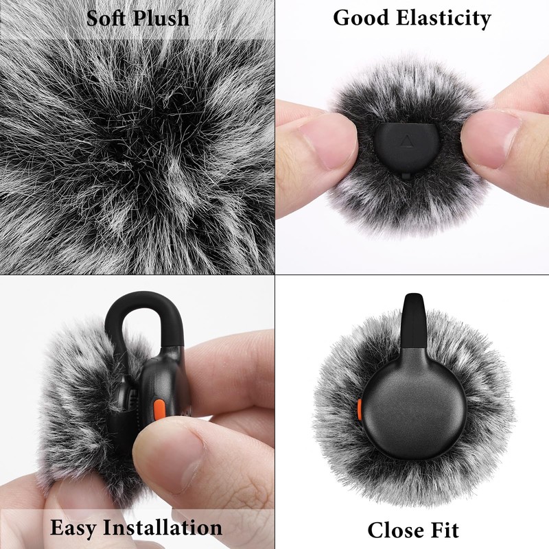Geekria Fur Microphone Windscreen for Creators Compatible with Hollyland Lark