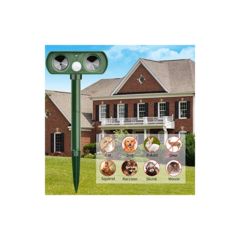 CKUKARM Solar Animal Repeller Ultrasonic Cat Repellent Outdoor Deer Repellent