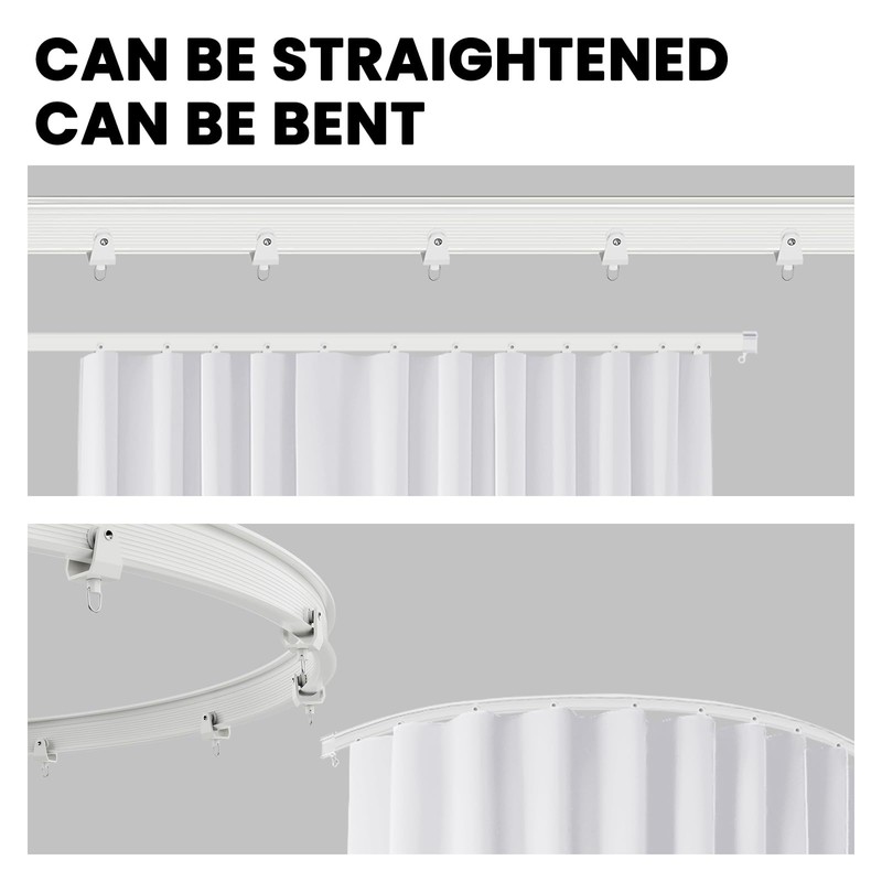 Jilron Room Divider Curtain Ceiling Curtain Track Set for Blackout