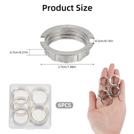 NICENEEDED Pack of 6 lamp holder rings, metal lampshade ring, lampshade reducing ring for lamps, replacement of the umbrella holder ring