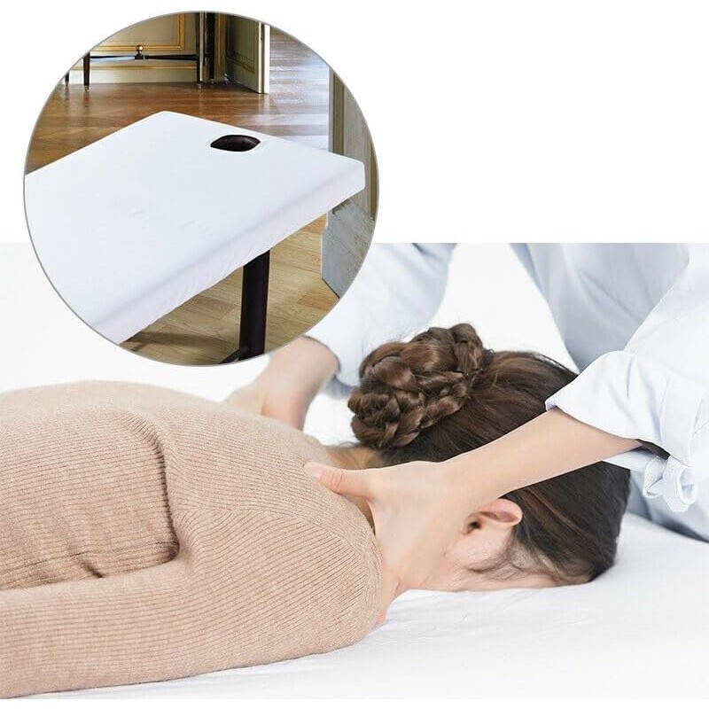 Yunzhou Massage Table Sheets, Massage Bed Cover with Face Hole,