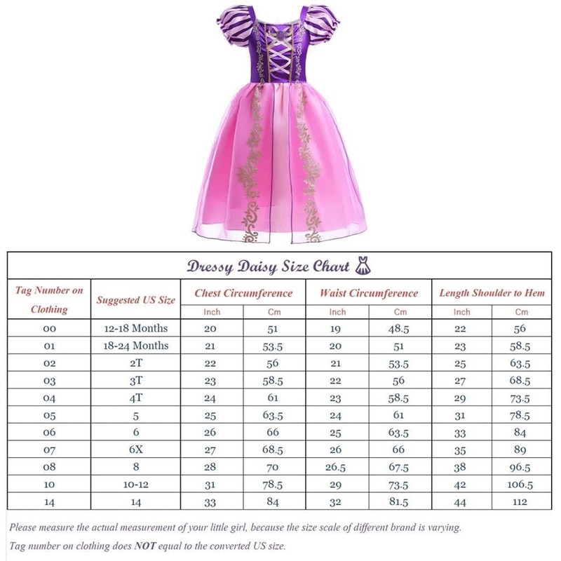 Dressy Daisy Vestido de Disfraz de Princesa Rapunzel con Accesorios