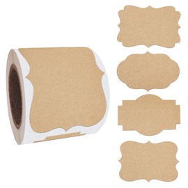 2" x 3" Kraft Label Stickers Writable Gift Labels, 200PCS Self-Adhesive Brown Labels for Essential Oil Bottle, Jars, Food Storage or Gift Decoration