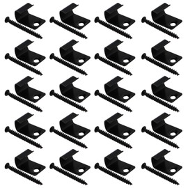 ZHYOHEN 20PCS 7/8inch Black Outdoor Decking Universal Starter Deck Clip with Screws Stainless Steel Starter Clip Concealed Fastener for Mounting Perimeter Deck