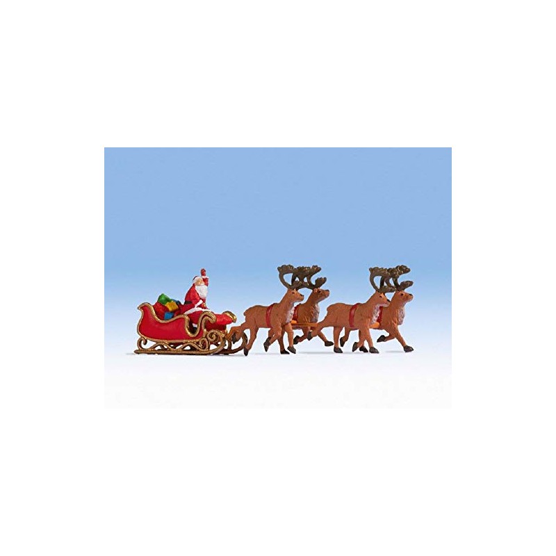 NOCH® Babbo Natale con slitta, set di statuette natalizie colorate