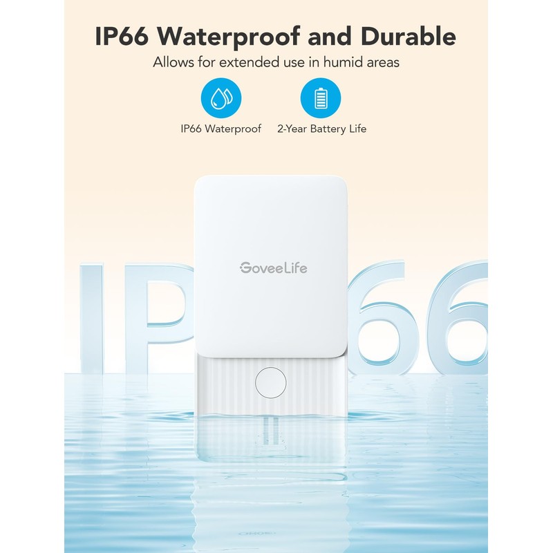 GoveeLife Water Leak Detectors 3 Pack, 100dB Adjustable Audio Alarm