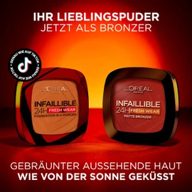 L'Oréal Paris Long Lasting and Opaque Bronzer, For a Natural and Matte Tan, Infaillible 24h Fresh Wear Soft Mat, Colour: 350 Medium, Pack of 1