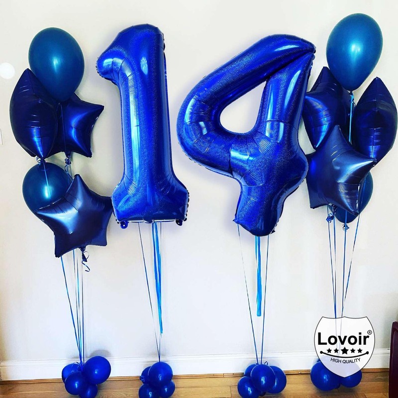 Laser Navy Blue Number 7 Balloons, 40 Inch Giant Blue