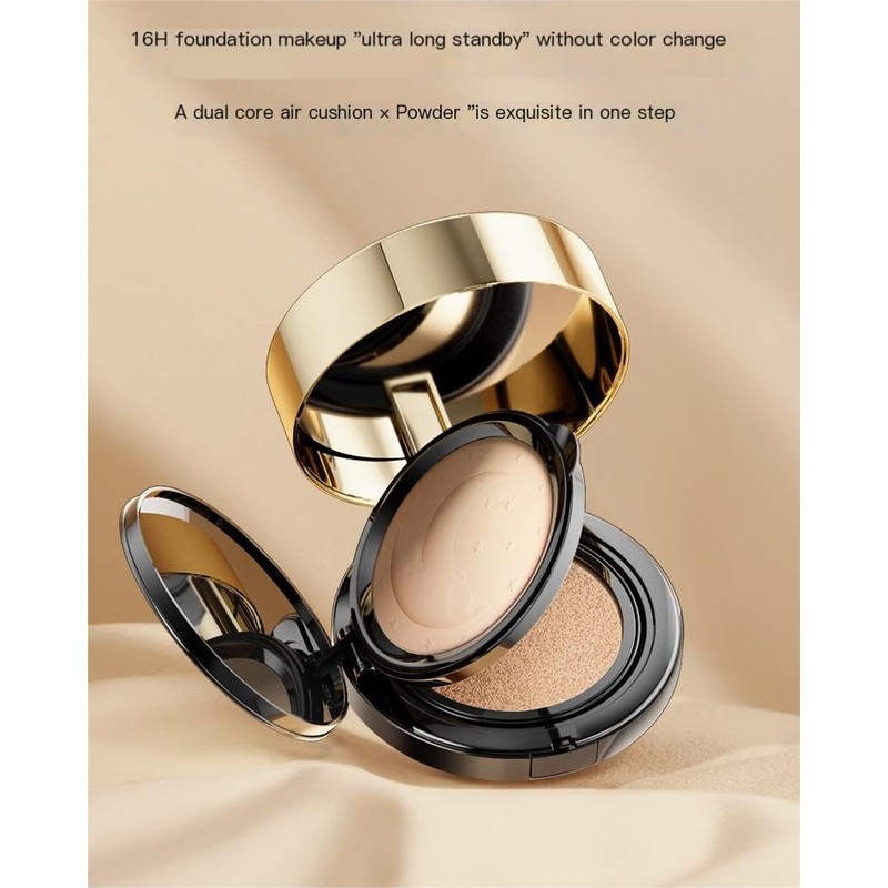 zeesea 2 in 1 Cushion Foundation,Makeup Double Layer Cushion BB