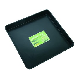 Tierra Garden Square Tray, Durable 1-Piece Drip and Potting Tray for Mixing, Growing and More, 23.5 x3”x23.5” (Black)