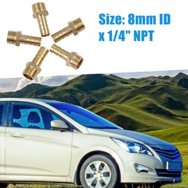 A ABSOPRO Brass Hose Fitting 8 mm Inner Diameter x 1/4 Inch NPT Connector Pack of 5