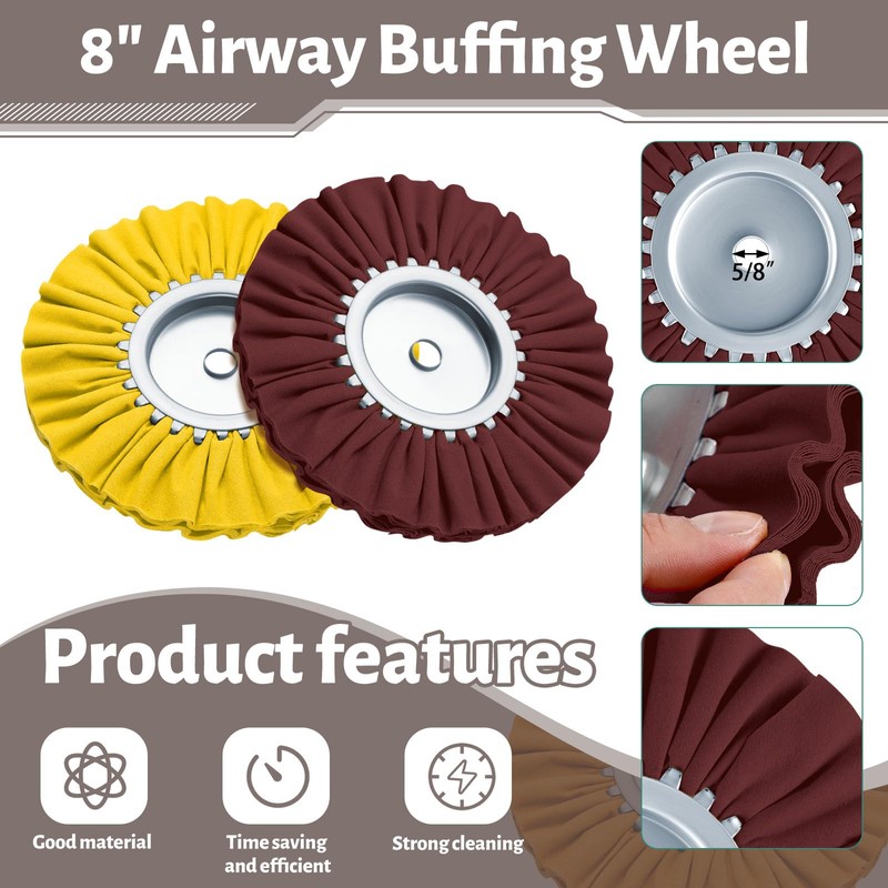 Liliful 14 Pcs 8" Airway Polishing Wheel Kit in Diameter