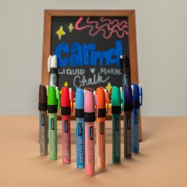Carmel Liquid Chalk Marker Medium Tip, Pack of 1 (White), Perfect for LED Menu Boards, Bistro Boards, Vinyl Chalkboard Signs, Windows, Pop Art & More