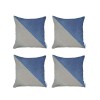 Homeroots Set Of 4 White And Blue Diagonal Pillow Covers
