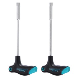 sourcing map 2pcs T-Handle Metric Nut Driver 8mm Dia 175mm Shank 6 Point Hex Socket Screwdriver with Non-Slip Handle for Tightening and Loosening Fasteners