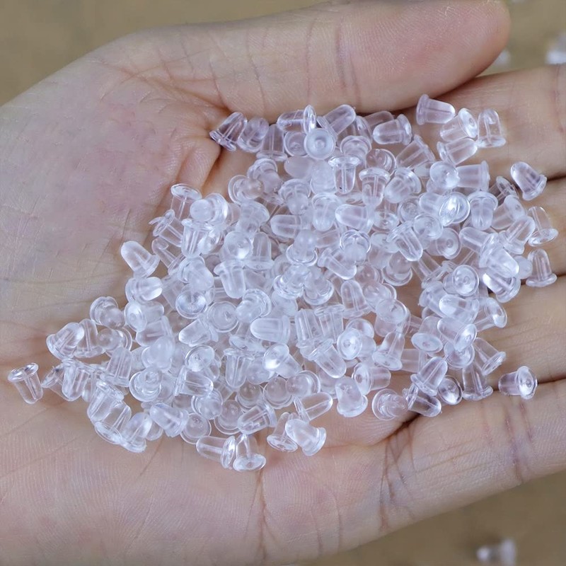 200pcs Earring Backs for Studs Earring Back Soft Clear Ear