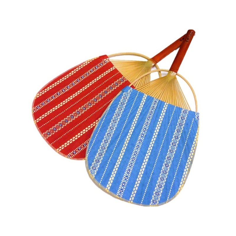 Marugame Fan (Japanese Pattern), Vertical Strip, Bamboo Fan, Kyoto Washi