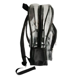 FENZA Clear School Bagpack Stadium Approved Waterproof for Concert Work Sport Event Heavy Duty PVC Transparent, Reinforced Straps & Front Accessory Pocket - Perfect for Security, & Sporting Events