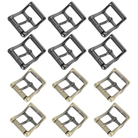 YELARXI Single Prong Belt Buckle Metal Center Bar Square Replacement Buckle, 1.2 Inch Fit for Belt Purse Making Leather Hardware - Square (12 Pack, Bronze/Black)