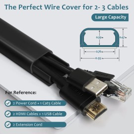 Zhiyo Cable Hider Raceway Kit, 68in Wire Hiders for TV on Wall, Paintable Cord Cove...