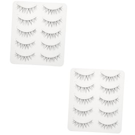 Baluue 2sets Dense Fake Eyelashes Eyelashes Cosmetics Fiber Makeup Supply 5pairs*2