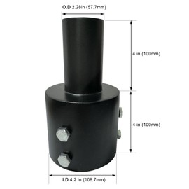 Tenon Slip Fitter Adapter for 4 inch Round Pole,Heavy Duty 2 3/8 Round Adapter for Led Parking Lot Light, Metal Outdoor Mounting Bracket, Shoebox Lighting, Street Light