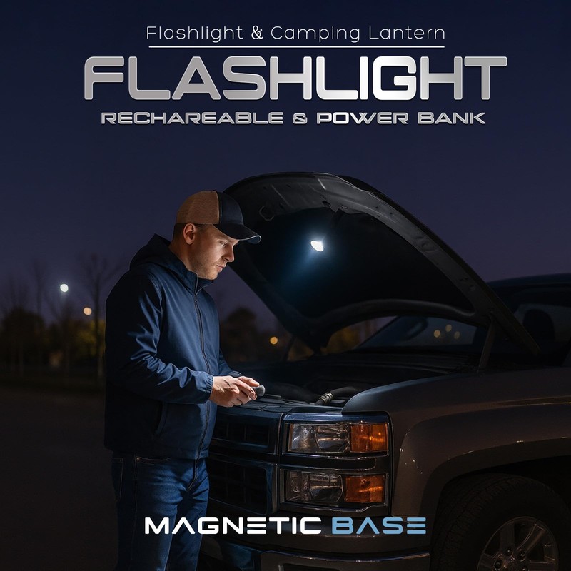 FANT.LUX Flashlight Rechargeable, 35000LM Bright Tactical Flashlights, 4000mAh with LCD