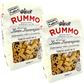 Rummo Tubetti Pasta from Italy 1.1 lb. (500g)(Pack of 2) Ditalini Pasta - Tubettini Pastina - Circle Rings - Bronze Cut - Similar to Stellini - Anellini - Rings - O Shaped - Slow Dried - Tiny Noodles
