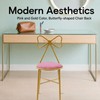 Modern Vanity Chair Stool, Cute Butterfly Shaped Backrest Makeup Chair