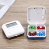 SUPVOX Electronic Pill Box with 4 Compartments 5 Reminder Time