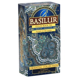 BASILUR Magic Nights Ceylon Black Tea with Strawberry, Apricot, Pineapple and Papaya Flavour, Bags 25 x 2g (x1)