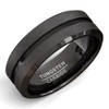 ZENSE - Men's Ring in Matte Black Steel with Groove