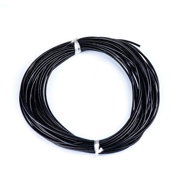 Black Leather Cord, Round Leather Thread for DIY Jewelry Making