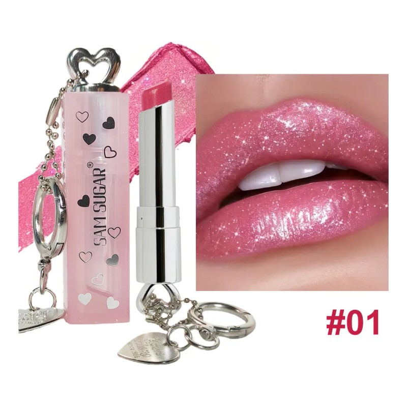 - Lápiz Labial Hidratante En Forma De Corazón Pearl Shimmer