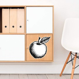 Large 210mm 'Apple with Leaf' Permanent Sticker Decal for Cars/Windows/Bins/Walls etc (DW00129266)