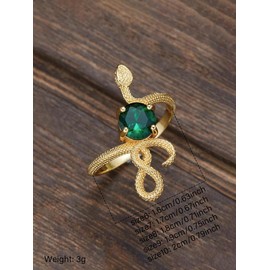 Punk Vintage Snake Design Ring, Fashion Accessories for Both Men & Women for Party, Daily Clothing Decor, Trendy All-match & Exquisite Jewelry for Birthday Gift - Color: Golden, Size: 7
