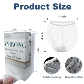 WYIRONG 250 PCS Kitchen Disposable Mesh Sink Strainer Bag and PP Extraction Box Fits Sink Strainer Elastic Anti-Clogging Sink Drain Strainer Collecting Kitchen Food Waste Garbage