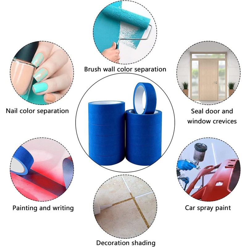 Blue Painter's Tape - 4 Rollers Decorative Writable Masking Tape