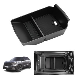 LUWU Kompatibel mit Renault Austral/Espace VI/Rafale 2023 2024 2025 Mittelkonsole Aufbewahrungsbox Handschuhfach Organizer Tray mit Rutschfester Matte Austral E-Tech Hybrid Zubehör (Schwarz)
