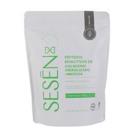 SESEN - Péptidos Bioactivos de Colágeno Hidrolizado en Polvo + Matcha 500 g - Colágeno Hidrolizado con Matcha, Suplemento Alimenticio, Collagen Peptides, Sin Azúcar