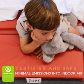 ECR4Kids Premium 3Fold Daycare Rest Mat, Blue and Red (1" Thick)