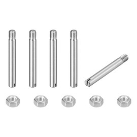 uxcell 5Pcs Slotted Cylindrical Pin, M3 x 25mm 304 Stainless Steel Dowel External Thread Locating Pin Slotted Screw with Nut for Cabinet Furniture Installation (GB878)