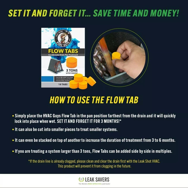 HVAC Guys Flow Tabs Drain Pan Treatment 18 Pack