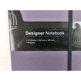 Tops Designer Pocket Notebook 72 Lined Sheets Purple Nagano Case Bound 8"X5 5/8"