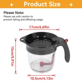 Gravy Fat Separator with Bottom Release, Cup Grease Gravy Separator for Cooking, Kitchen Gadgets with a 3-in-1 Multifunctional Peeler