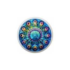 Peacock Stained Glass Look Rainbow of Colors and Designs to Choose From - 1.5" DECORATIVE Glossy Ceramic Dresser Drawer PULLS Cabinet Cupboard KNOBS (04)