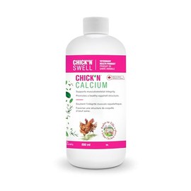 Chick'n Calcium Supplément de Calcium liquide Pour les volailles et les oiseaux- santé des coquilles et des os- de Chick'N Swell. Fabriqué au Canada. 500 ml.